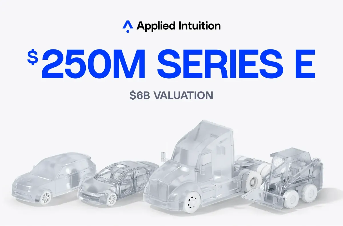 Applied Intuition Secures $250 Million in Series E Funding, Valued at $6 Billion